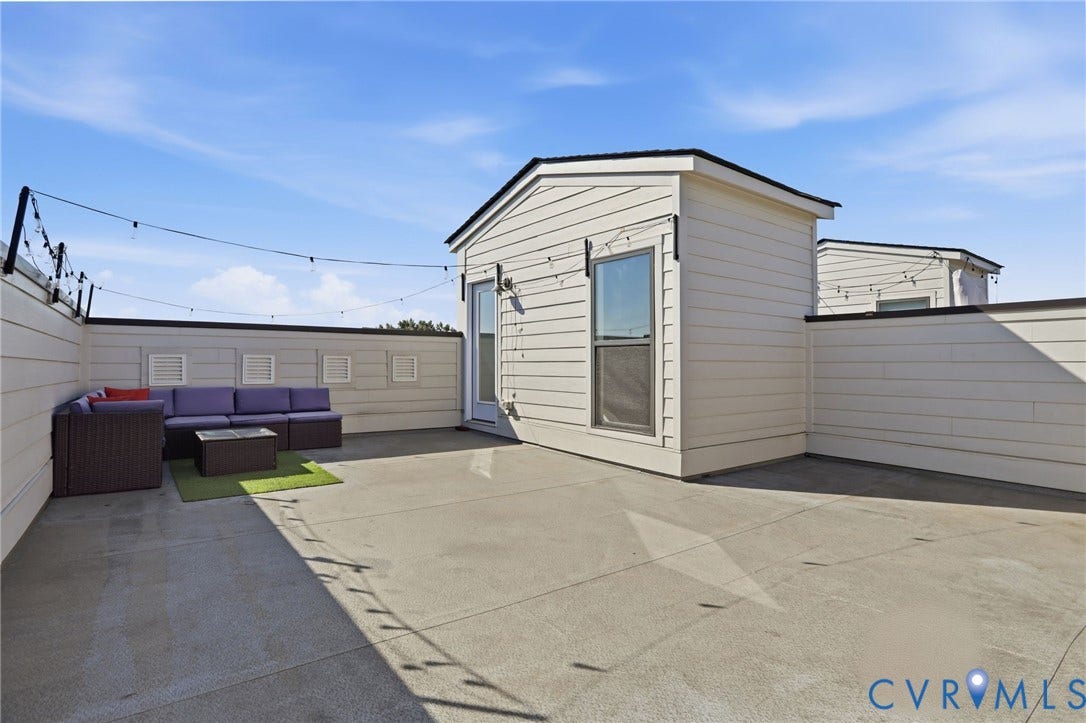 1121 N Lombardy Street, #B, Carver Square, Richmond, VA 23220 Spacious Terrace featuring siding-clad walls, a dedicated entrance, and ample room for seating