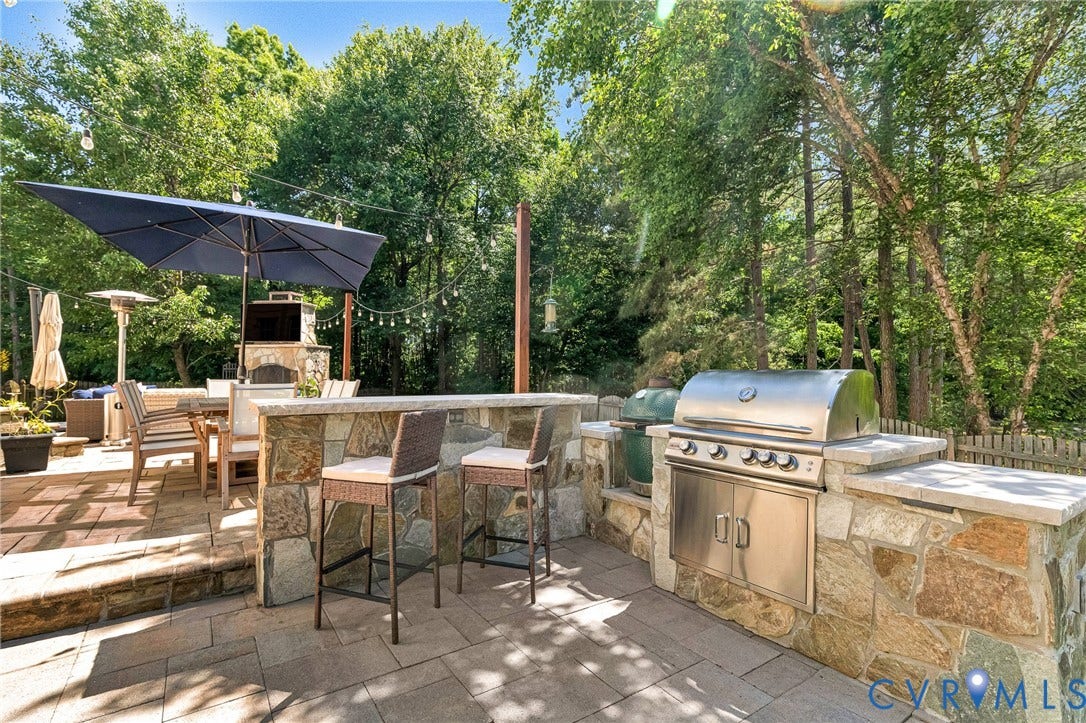 12300 Reed Forest Court, Wyndham, Glen Allen, VA 23059 Patio has outdoor kitchen w/ built in Blaze gas grill!. The gas grill conveys!