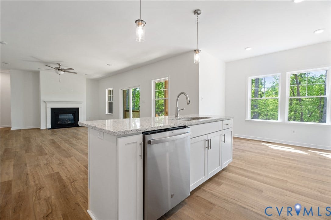 1392 Buckners (Lot 16) Lane, Compass Cove, Mineral, VA 23117 View to family room, dinette from kitchen