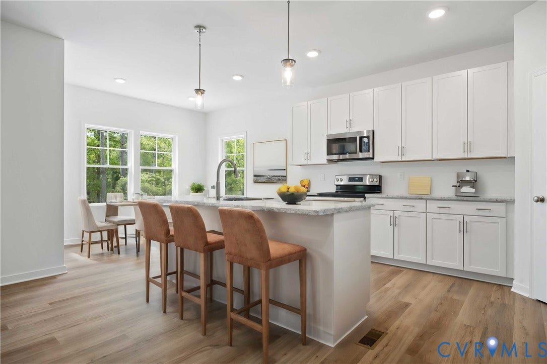 1392 Buckners (Lot 16) Lane, Compass Cove, Mineral, VA 23117 Kitchen, virtually staged, view to dinette area