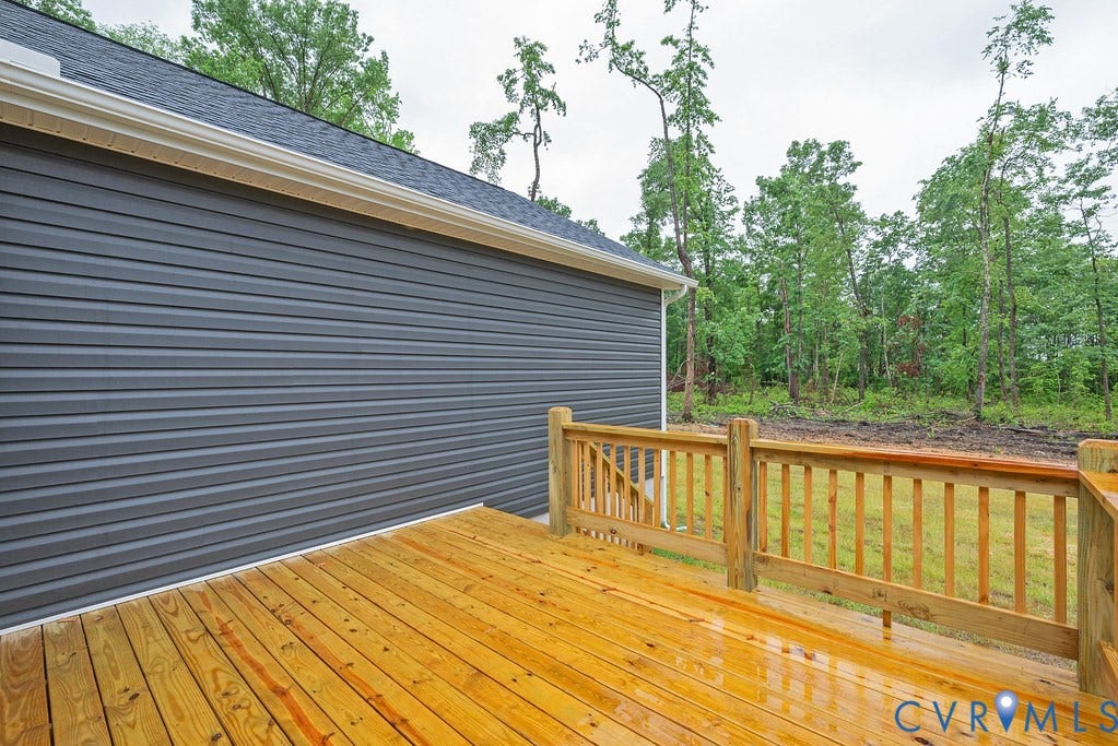 1220 Jefferson Highway, Moseley Estates, Louisa, VA 23093 Spacious wood deck with a natural finish