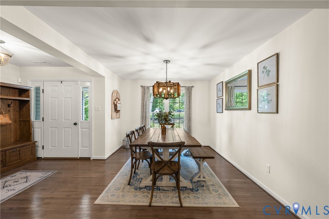 2803 Preston Park Way, Preston Park, Sandy Hook, VA 23153 Formal Dining room that overlooks the front yard with sytlish chandelier.