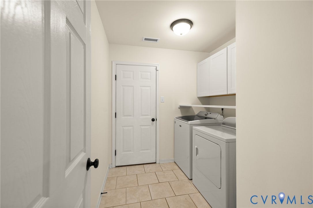 2803 Preston Park Way, Preston Park, Sandy Hook, VA 23153 First floor laundry room with over head cabinets.