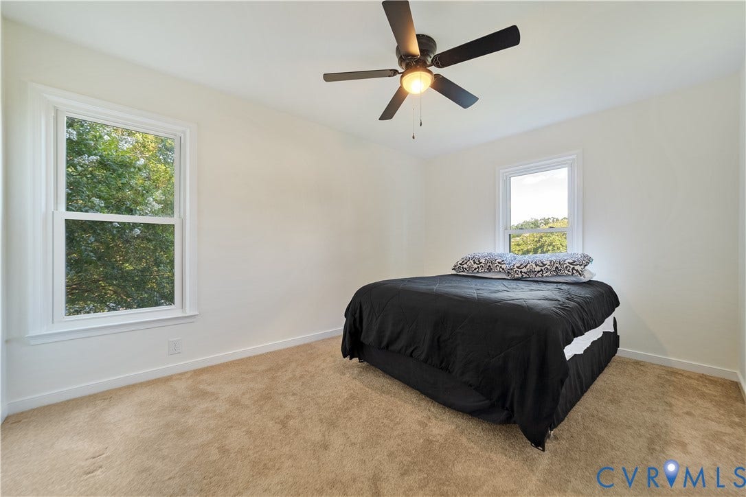 11060 Forest Trace Way, Forest Trace, Glen Allen, VA 23059 Wall-to-wall carpeting, multiple windows, and a ceiling fan with integrated lighting