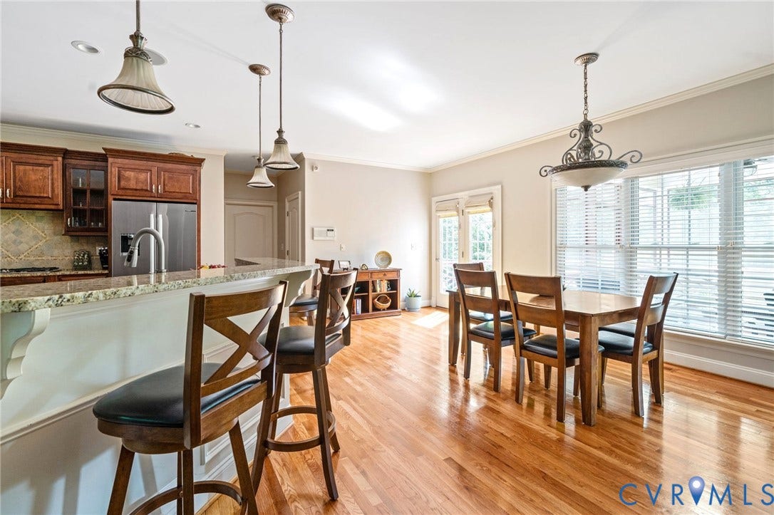 2220 French Hill Terrace, Powhatan, VA 23139 Huge Breakfast Area with Triple Windows and French Doors opening to Deck