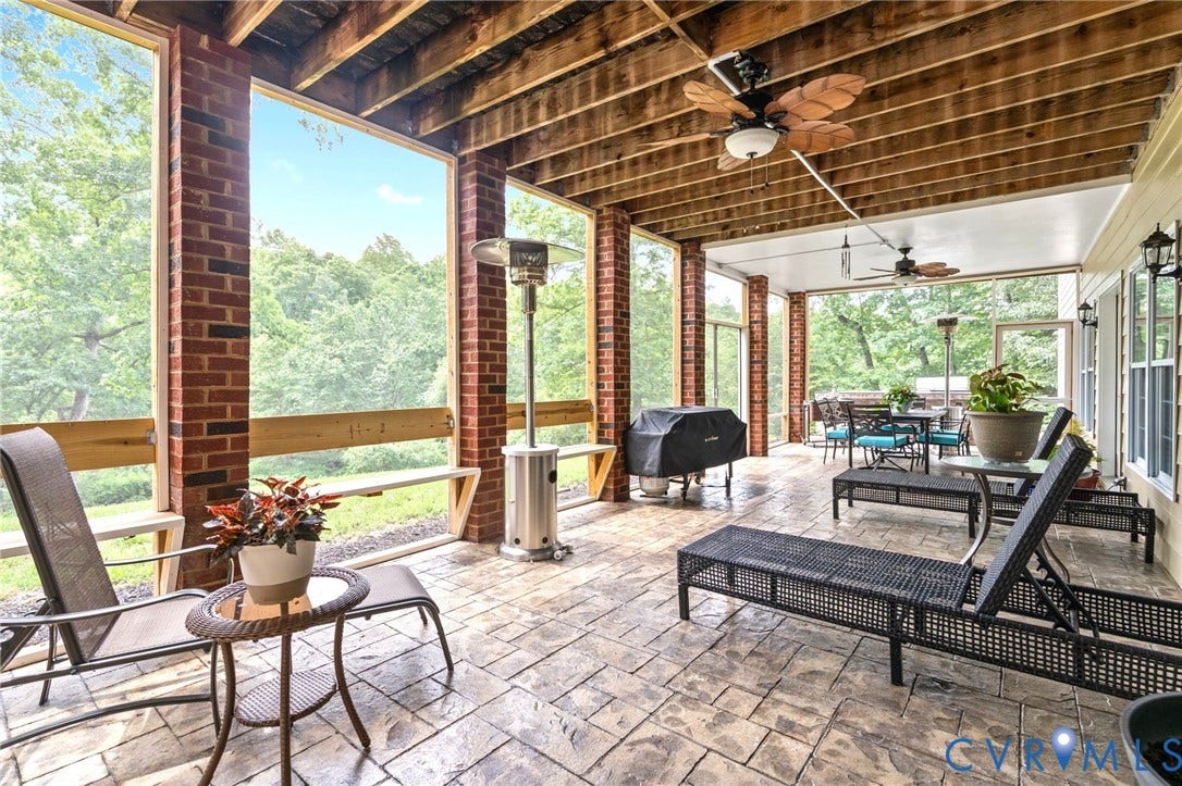 2220 French Hill Terrace, Powhatan, VA 23139 Screen Patio with Stamped Concrete Floor and Ceiling Fans