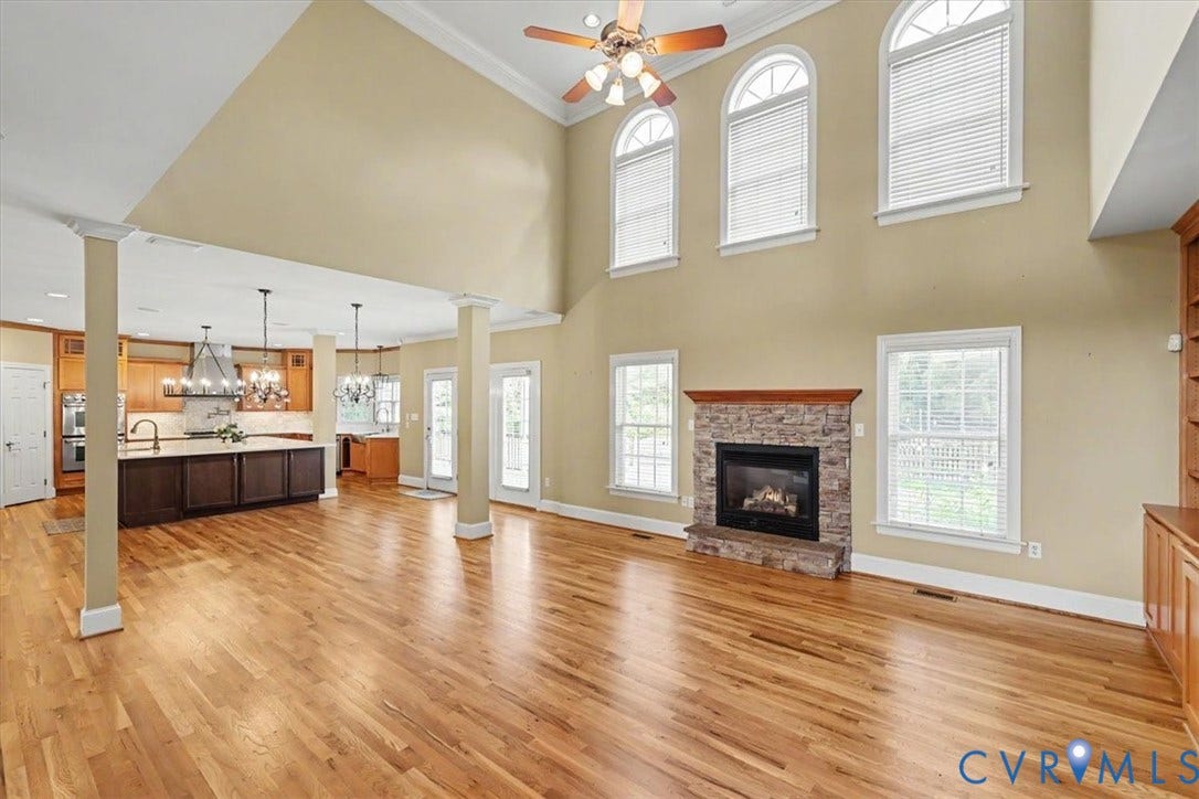 5905 Covington Hills Lane, Nuckols Road Corridor, Glen Allen, VA 23059 Family room, dining area and kitchen all flow together.