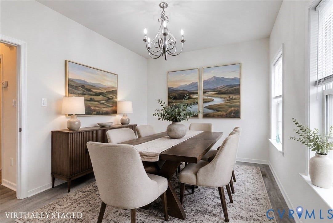 2244 Thomas Kenney Drive, Henrico, VA 23060 Neutral wall finishes and wood-finished LVP Flooring- Virtually Staged