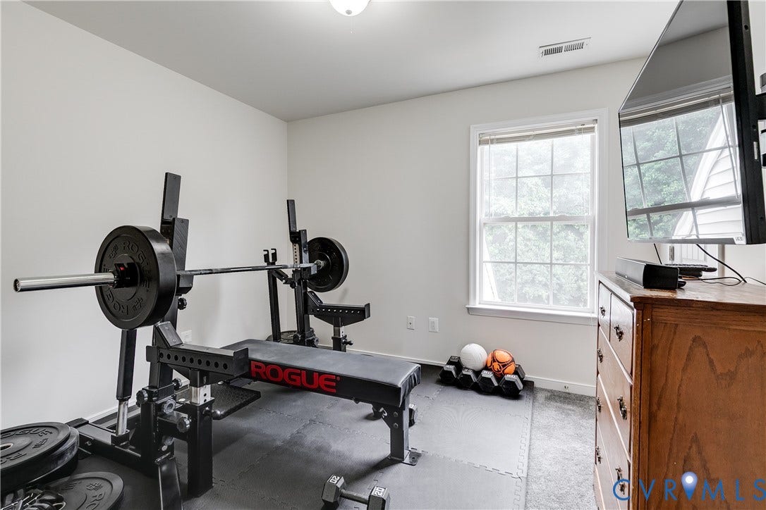 2244 Thomas Kenney Drive, Henrico, VA 23060 Bedroom Featuring New Carpet - Currently Being Used as an Exercise Room.