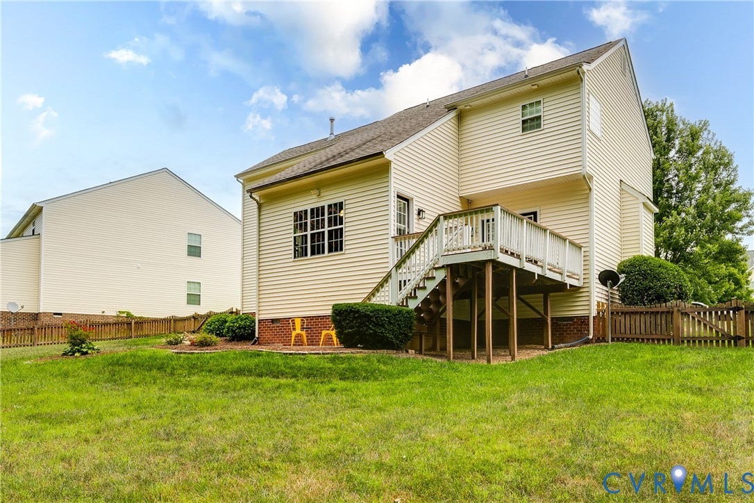 2244 Thomas Kenney Drive, Henrico, VA 23060 Back Exterior View of the Home.