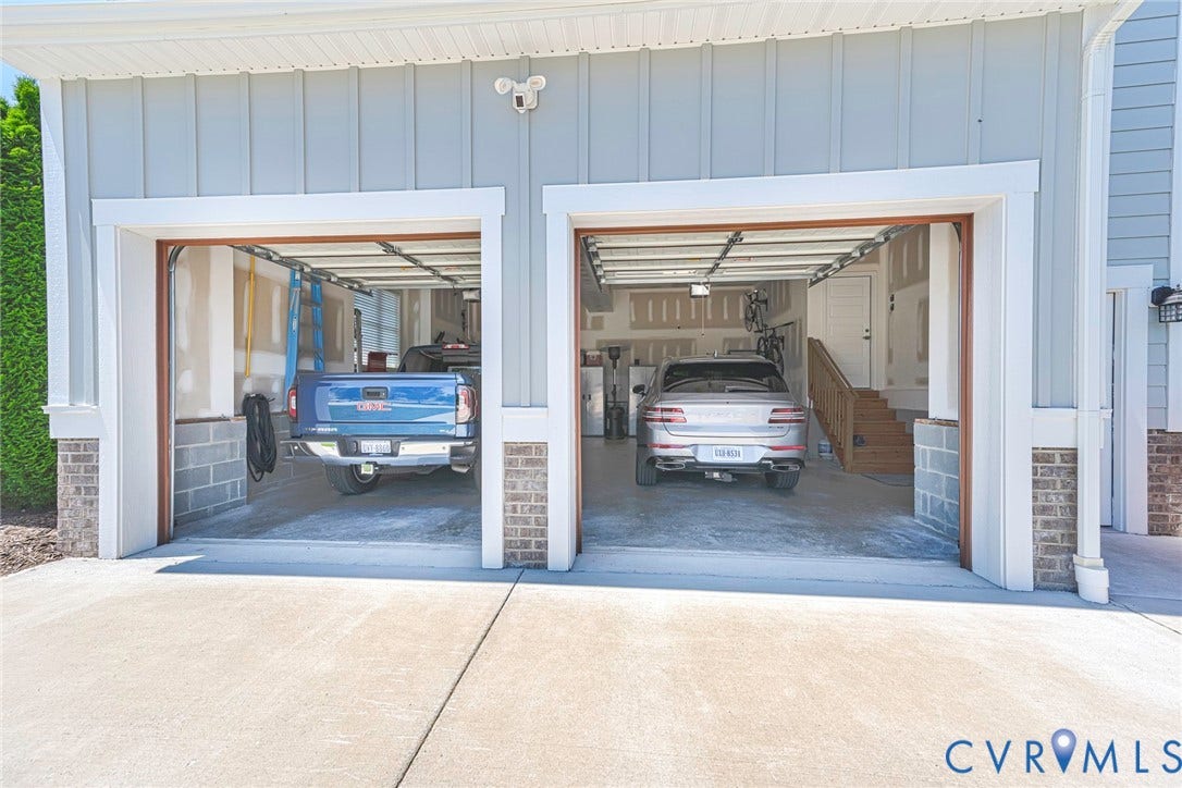2112 Avada Drive, Newmarket Estates, Midlothian, VA 23112 Oversized 2 Car Garage fully insulated with 2 Custom Doors with LiftMaster Security Plus Garage Door Openers & My Q App controls
