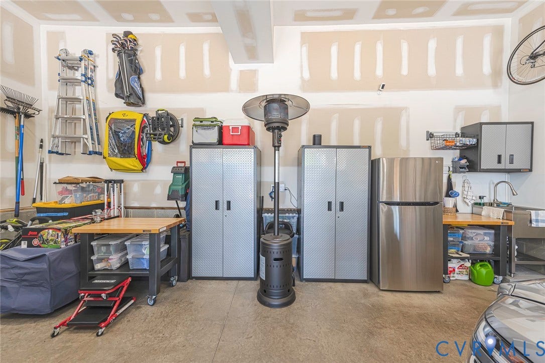 2112 Avada Drive, Newmarket Estates, Midlothian, VA 23112 Garage fully insulated with tons of storage areas, tall ceilings and sink