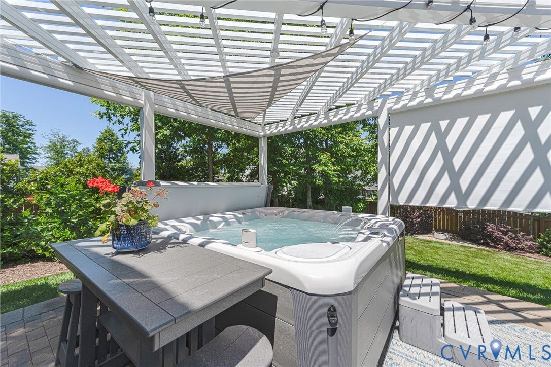 2112 Avada Drive, Newmarket Estates, Midlothian, VA 23112 Hotsprings Highlife Vanguard salt water 6 person Spa with built in bluetooth speakers, hard cover & remote control