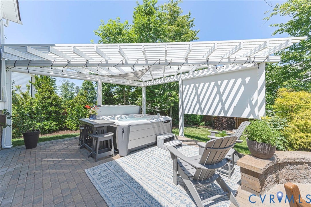2112 Avada Drive, Newmarket Estates, Midlothian, VA 23112 Pergola with side shades for privacy