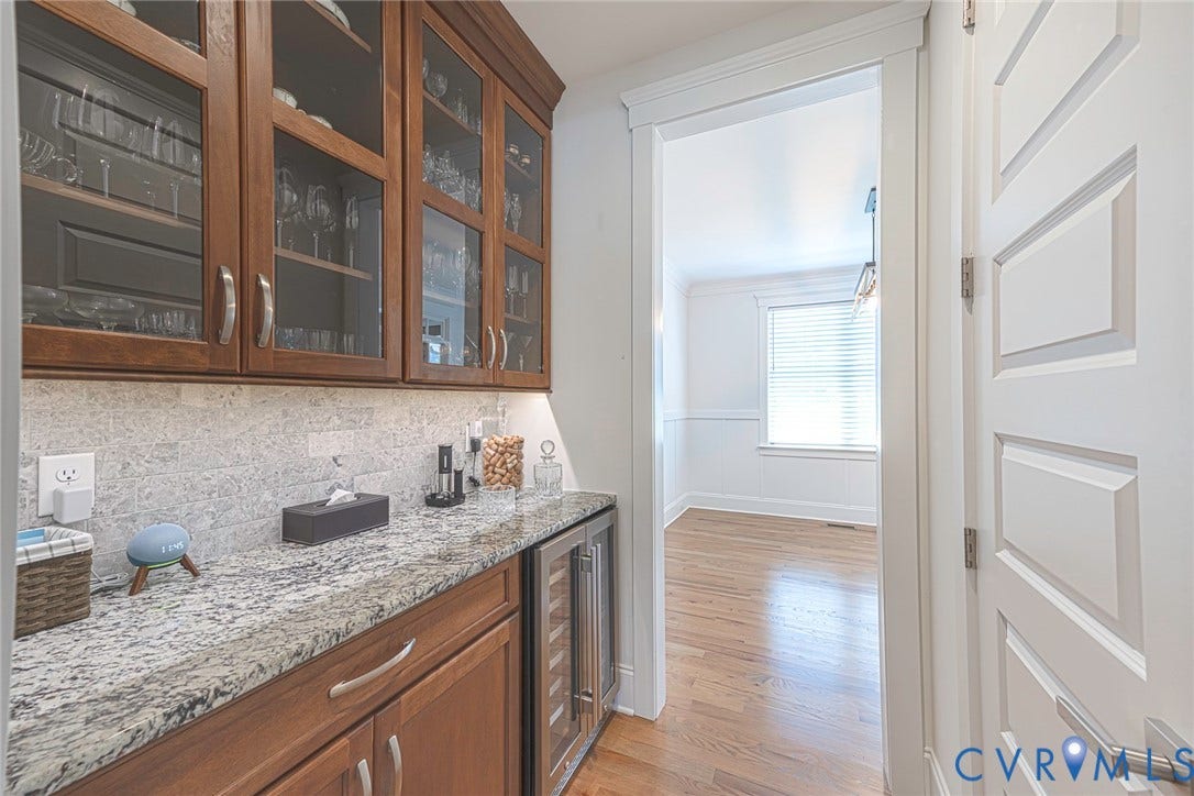 2112 Avada Drive, Newmarket Estates, Midlothian, VA 23112 Butler Pantry with Granite Countertop, Wine Fridge with 2 temperatures and under counter lighting