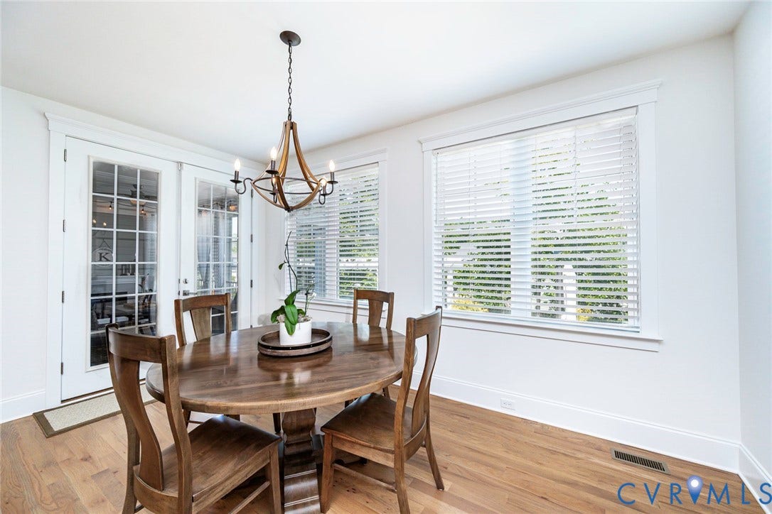 2112 Avada Drive, Newmarket Estates, Midlothian, VA 23112 Eat in Kitchen Area leading out to Screened in Porch
