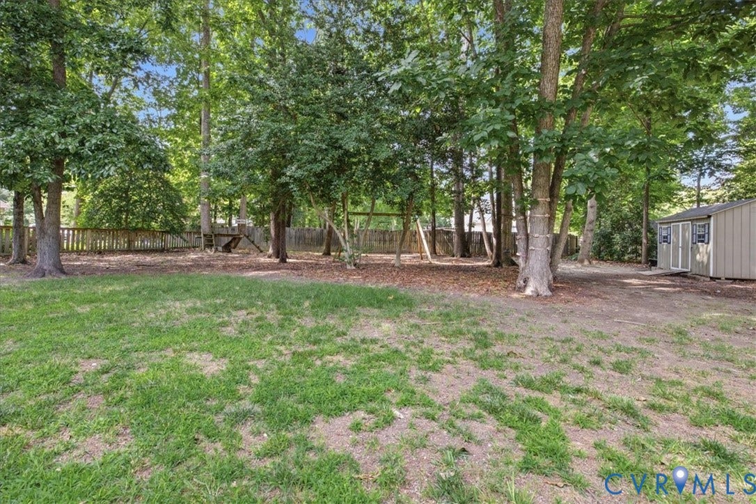 Check out your amazing back yard!  Plenty of space and shade for those hot Virginia days!