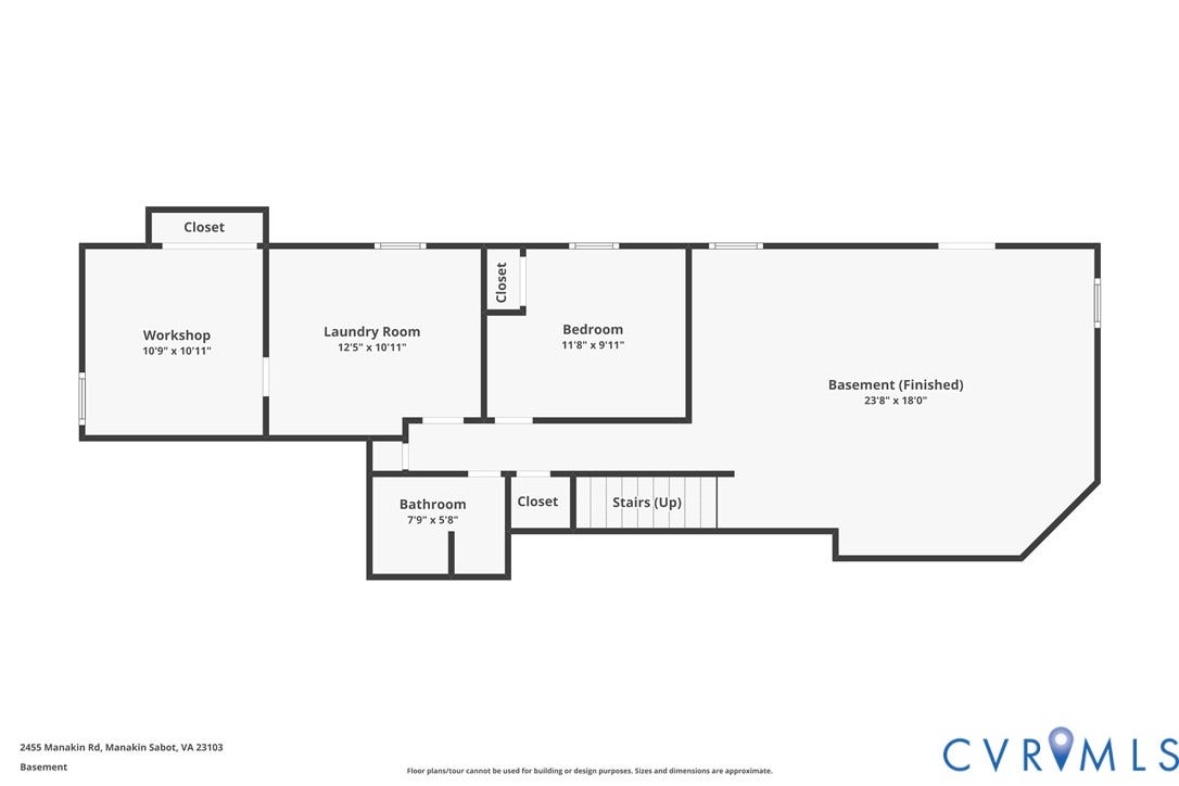 2455 Manakin Road, Manakin Sabot, VA 23103 Basement floor plan