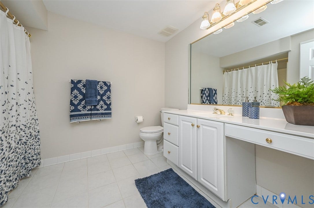 10809 Leabrook Drive, Wyndham, Glen Allen, VA 23059 Full Bath in Basement with tub and shower and room for a stool for a make up area