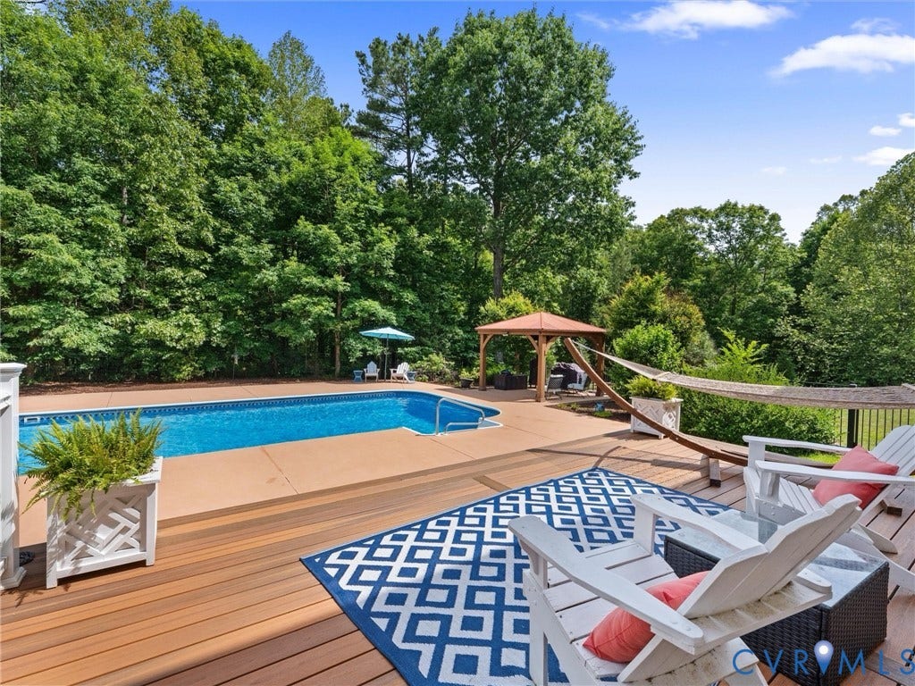 Gorgeous setting, 40x20 pool, maintenance-free decking, gazebo.
