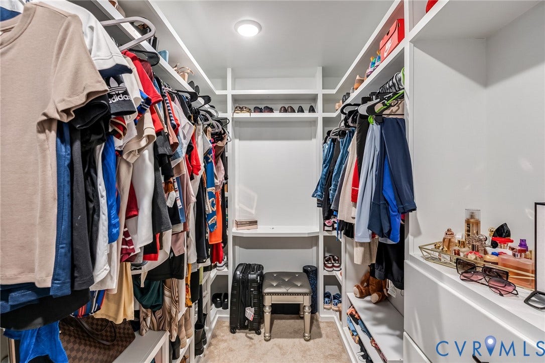7125 Jones Run Lane, Glen Abby, Moseley, VA 23120 Custom Closet in Primary bedroom