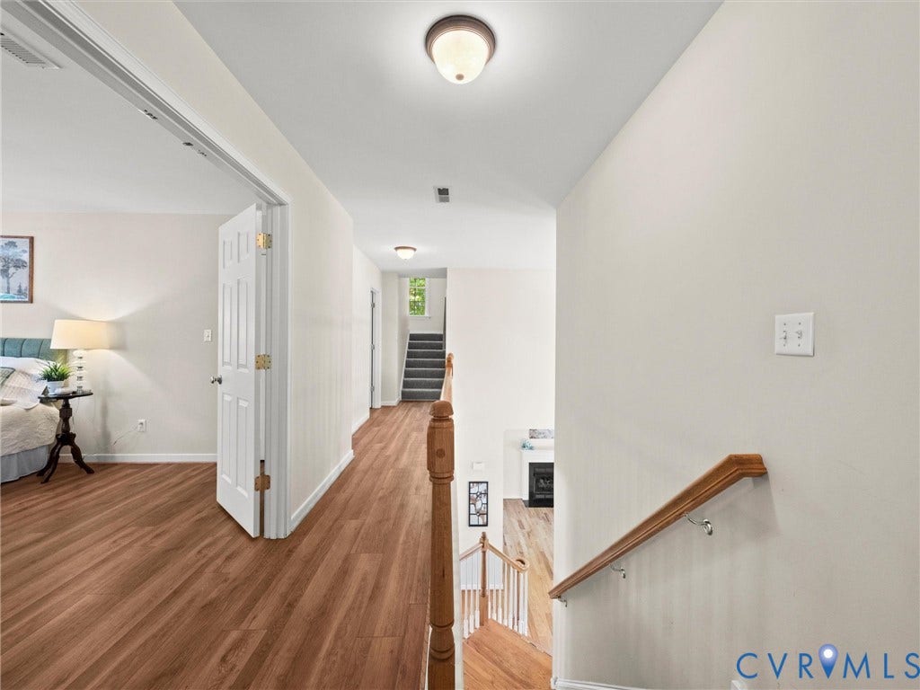 2ND FLOOR HALL VIEW WITH NEW FLOORS