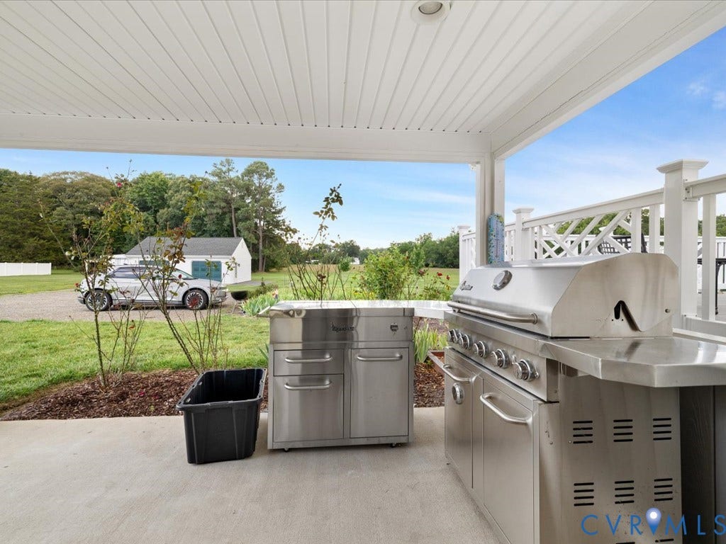 2376 Mill Road, Acreage, Henrico, VA 23231 Covered patio off of Rec Room