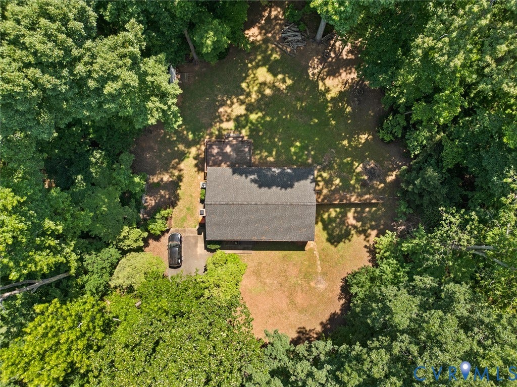 2448 Mountain View Road, Powhatan, VA 23139 Aerial view showing wooded lot