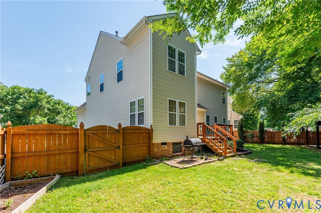 11505 HALTONSHIRE Way, Cedarlea Park, Glen Allen, VA 23059 RECENTLY STAINED REAR FENCING WITH DOUBLE GATE FOR EASY ENTRY AND 360 ACCESS! RAISED BEDS ARE WAITING ON YOU!