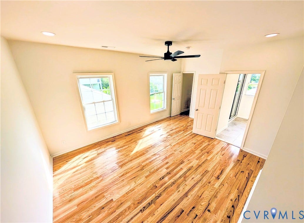 3216 Enslow Avenue, Richmond, VA 23222 Room featuring wood-finish flooring, recessed lighting, and a ceiling fan