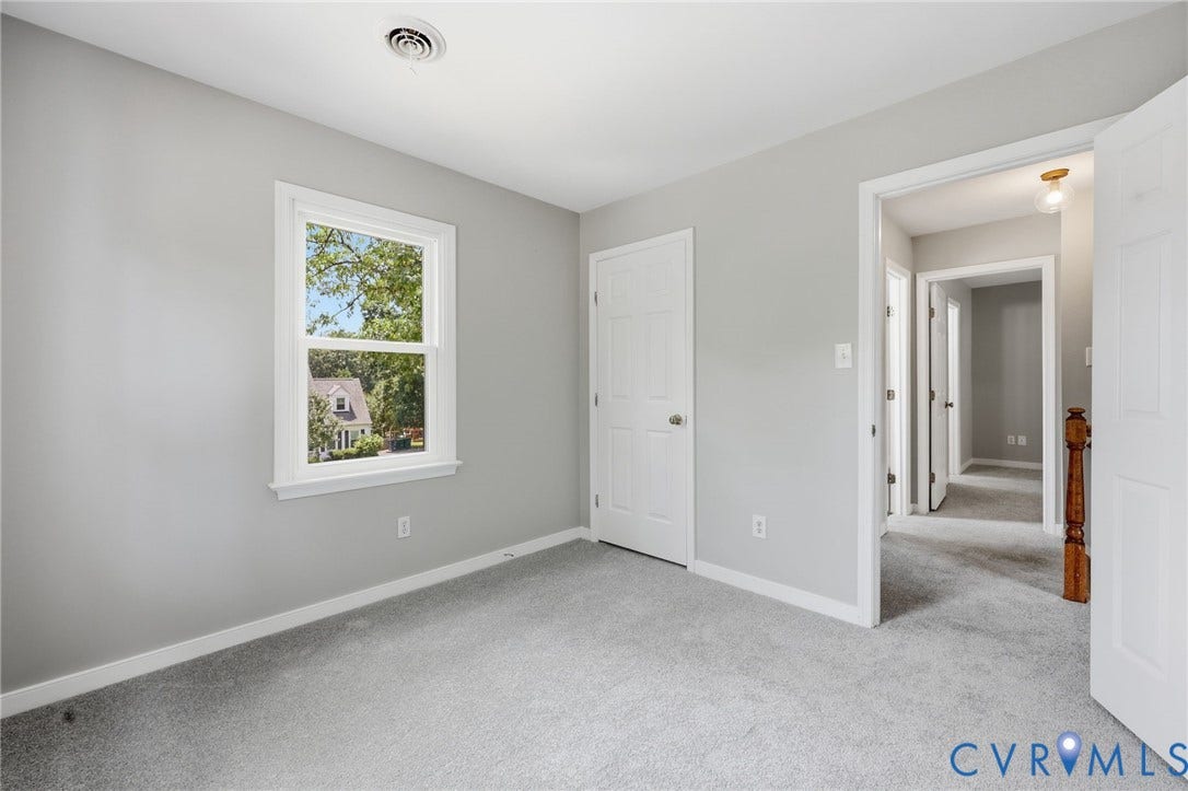 9500 Mesquite Road, Glen Allen, VA 23060 Room featuring light gray wall paint, white trim, and gray carpet