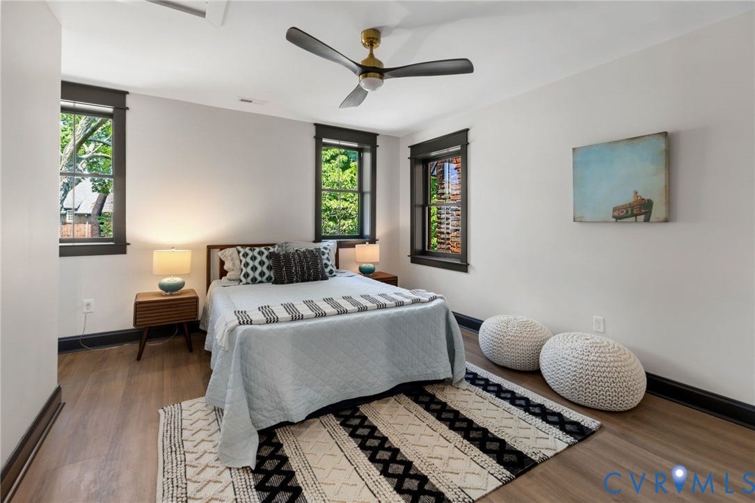 2627 Kensington Avenue, Museum District, Richmond, VA 23220 Bright interior room featuring wood-finish flooring, white walls, and dark trim