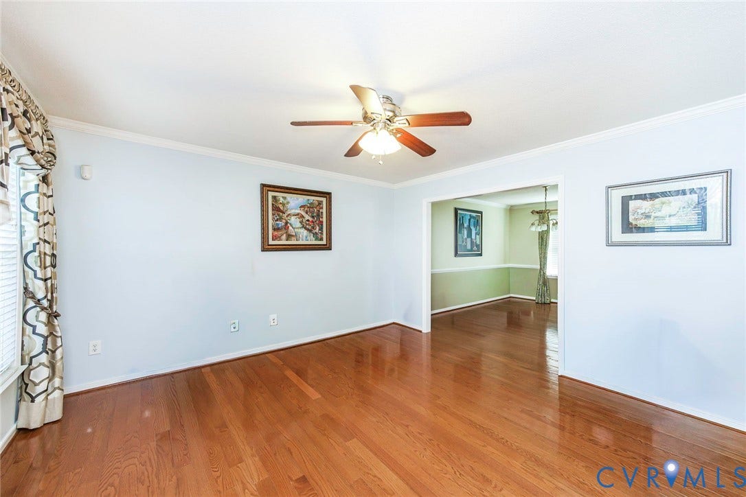 1900 Brilland Court, Glen Allen, VA 23060 Hardwood-style flooring throughout, with a wide cased opening to an adjacent room