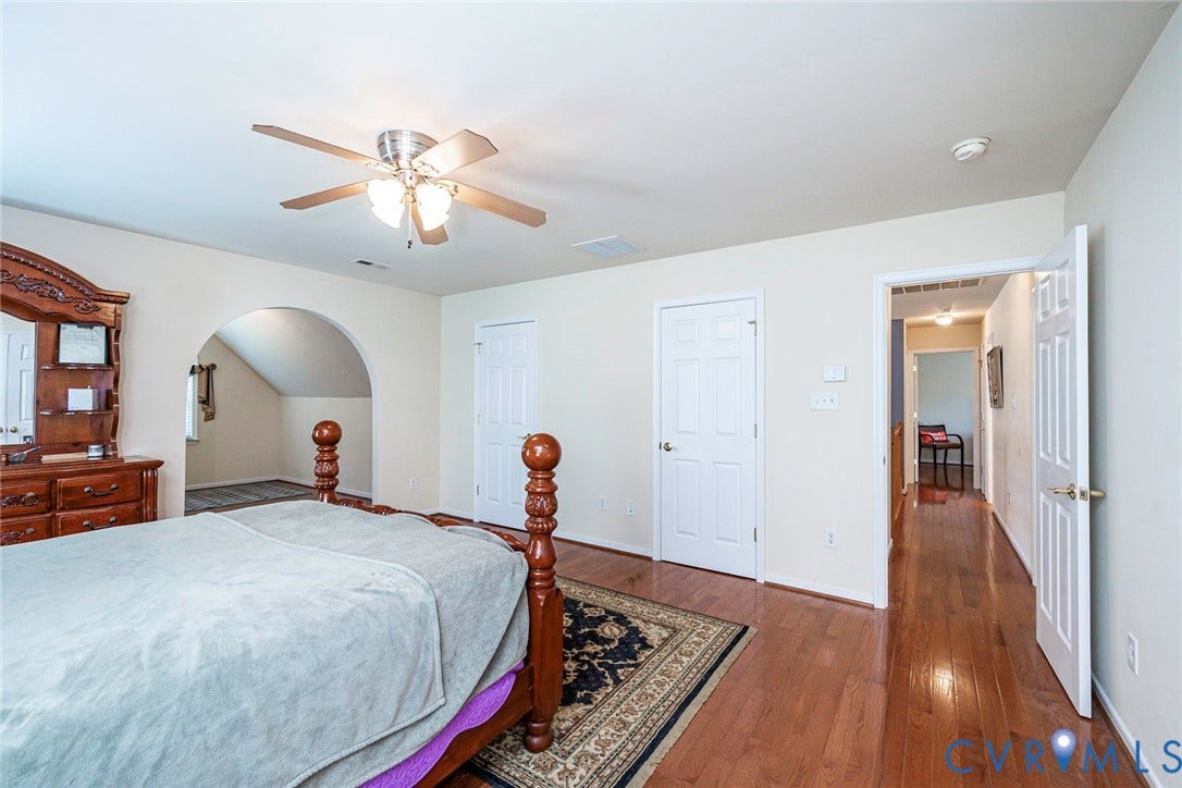 1900 Brilland Court, Glen Allen, VA 23060 Room featuring wood-finish flooring, a ceiling fan with integrated lighting, and light-toned wall paint