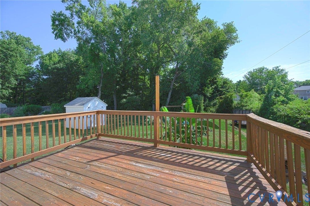 1900 Brilland Court, Glen Allen, VA 23060 Spacious outdoor deck featuring natural wood decking and railing