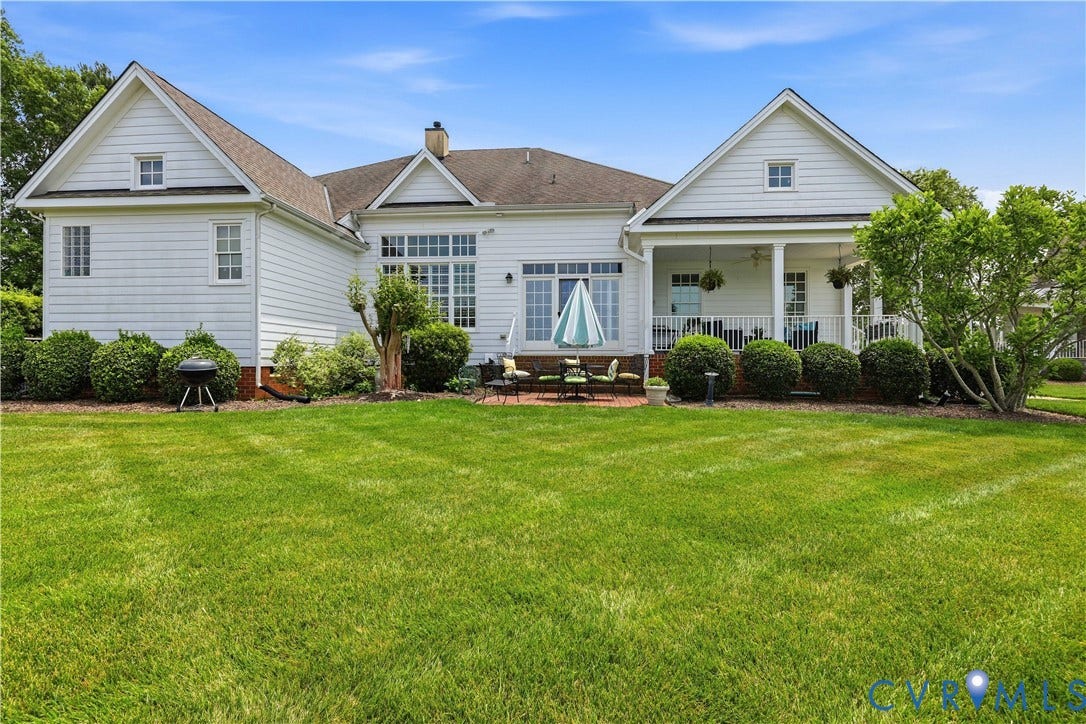 Notice the patio and the covered Porch!