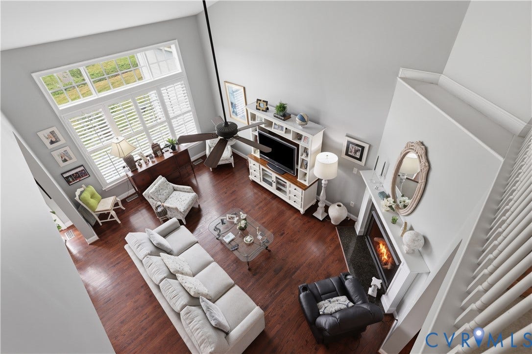 Family Room from the upstairs landing.