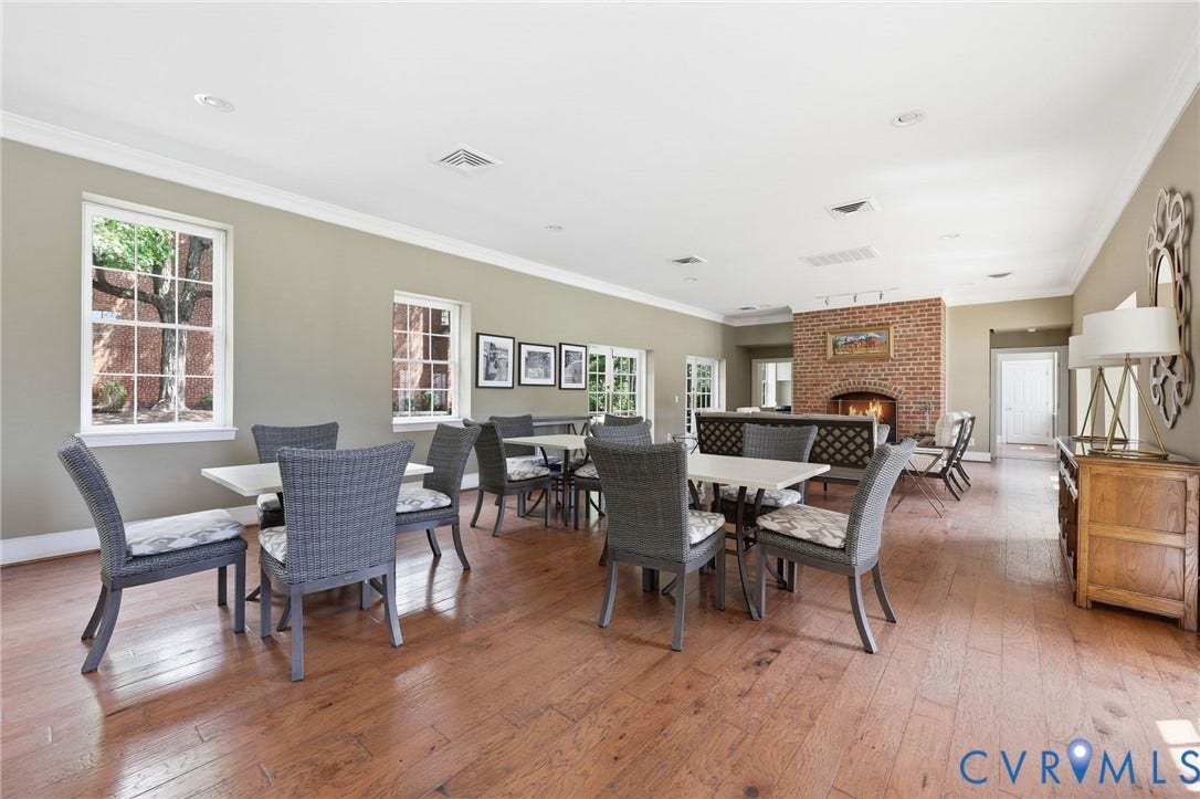1443 Floyd Avenue, #208, The Fan, Richmond, VA 23220 Community Room with FP for HOA meetings and private events