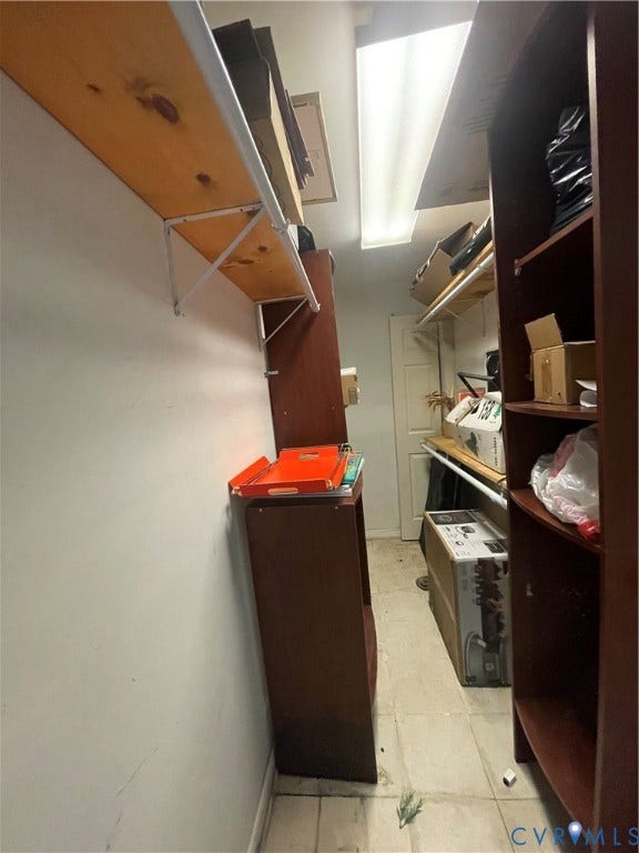 Inside closet built-ins.