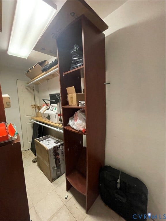 Inside closet built-ins.