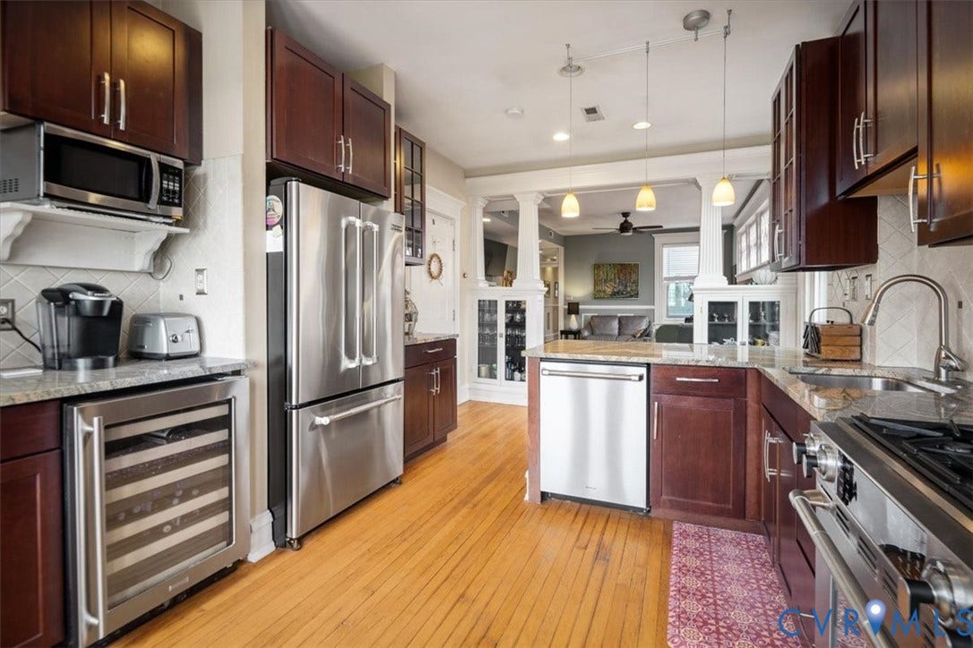 All the build in appliances are Jenn Aire appliances including wine cooler. The freestanding Microwave is Black and Decker.