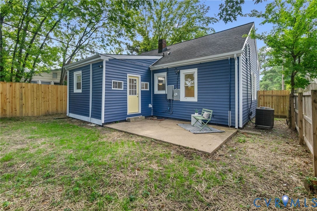 3122 Maplewood Avenue, Stadium, Richmond, VA 23221 Back of the home with a nice concrete pad perfect for entertainment