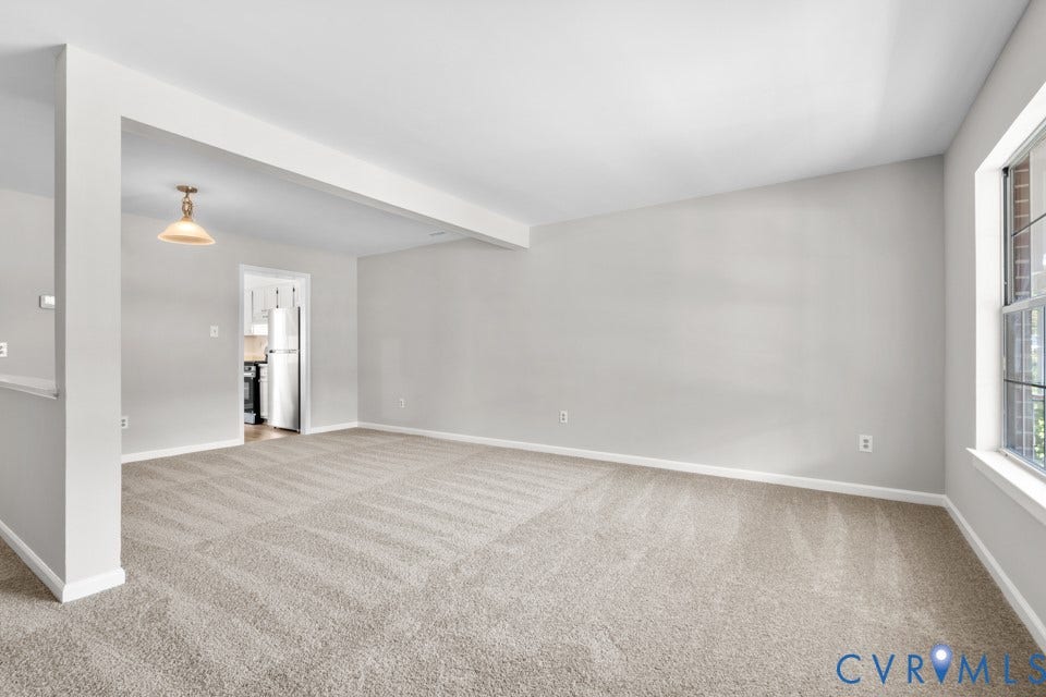 1409 Idlewood Avenue, Randolph, Richmond, VA 23220 Spacious interior room with light neutral wall paint and new plush carpeting
