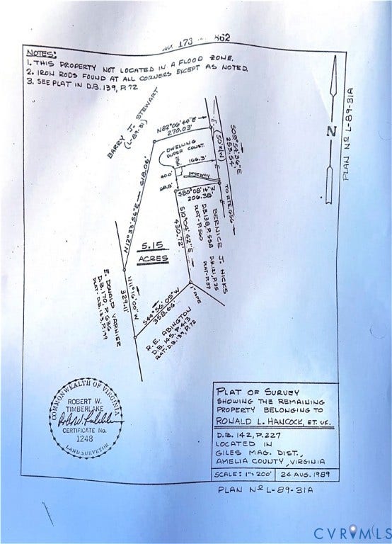 Plat of Survey. Illustrating property boundaries and related information for the specified parcel