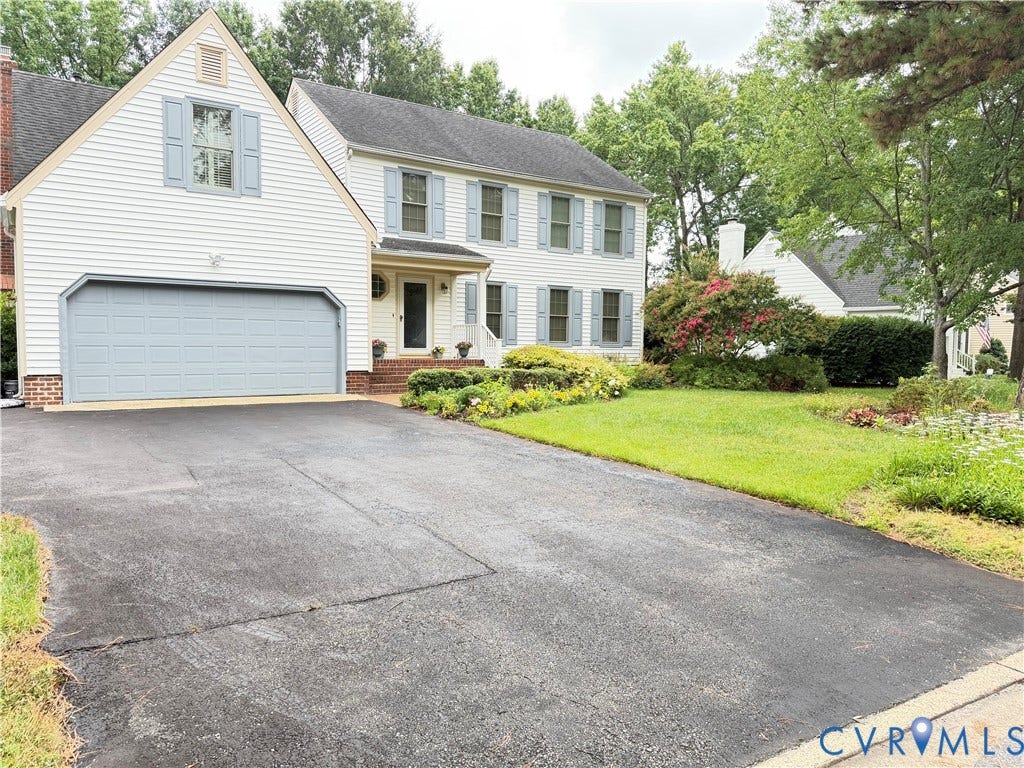 10601 Argonne Drive, Innsbrook, Glen Allen, VA 23060 Traditional two-story residence featuring white siding and light blue shutters