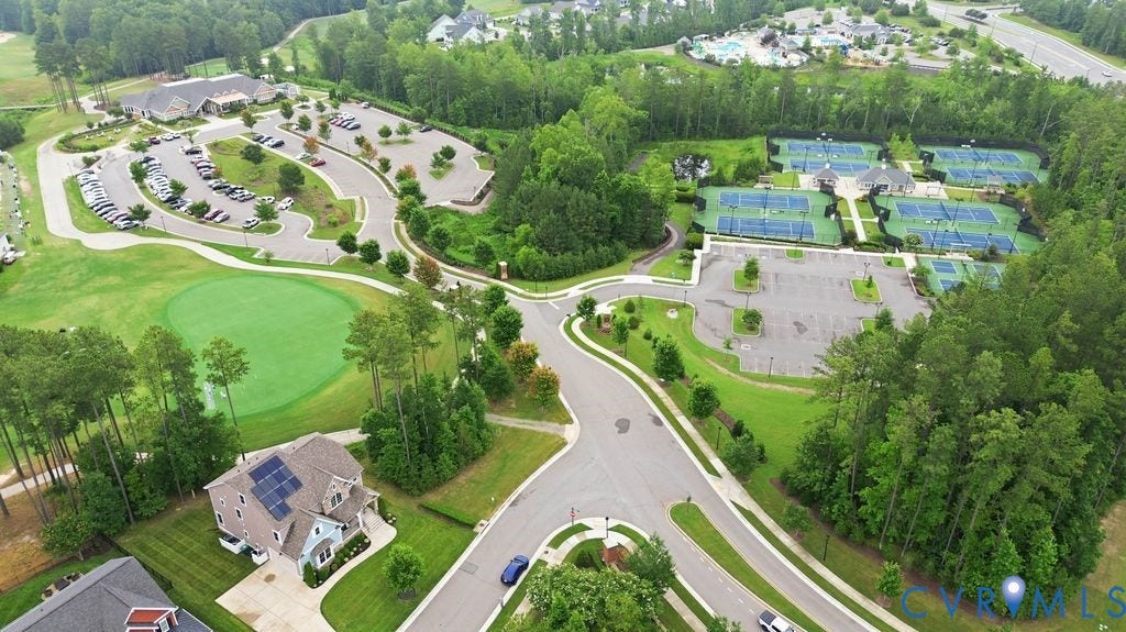 6991 Carden Park Drive, Carden Park, Moseley, VA 23120 Aerial perspective showcasing the community's extensive amenities