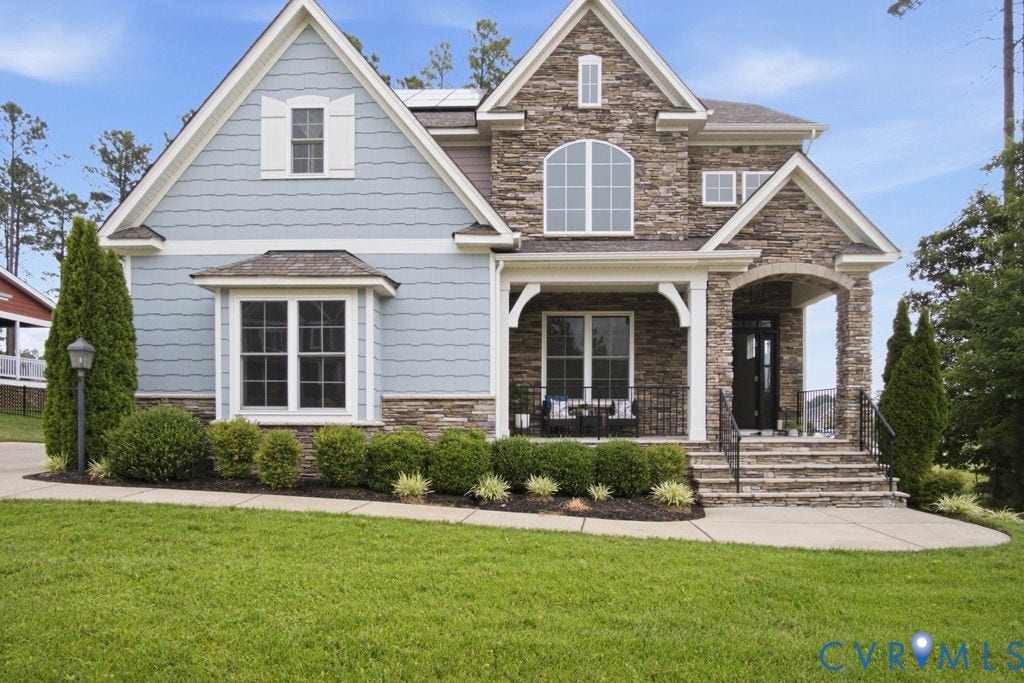 6991 Carden Park Drive, Carden Park, Moseley, VA 23120 Stone and siding exterior with a covered porch