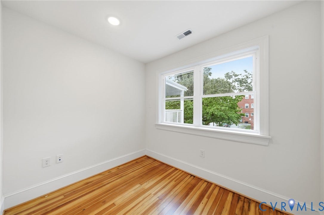 2919 Grayland Avenue, Byrd Park/ Carytown, Richmond, VA 23221 Bright room featuring wood-finish flooring, crisp white walls, and a recessed ceiling light