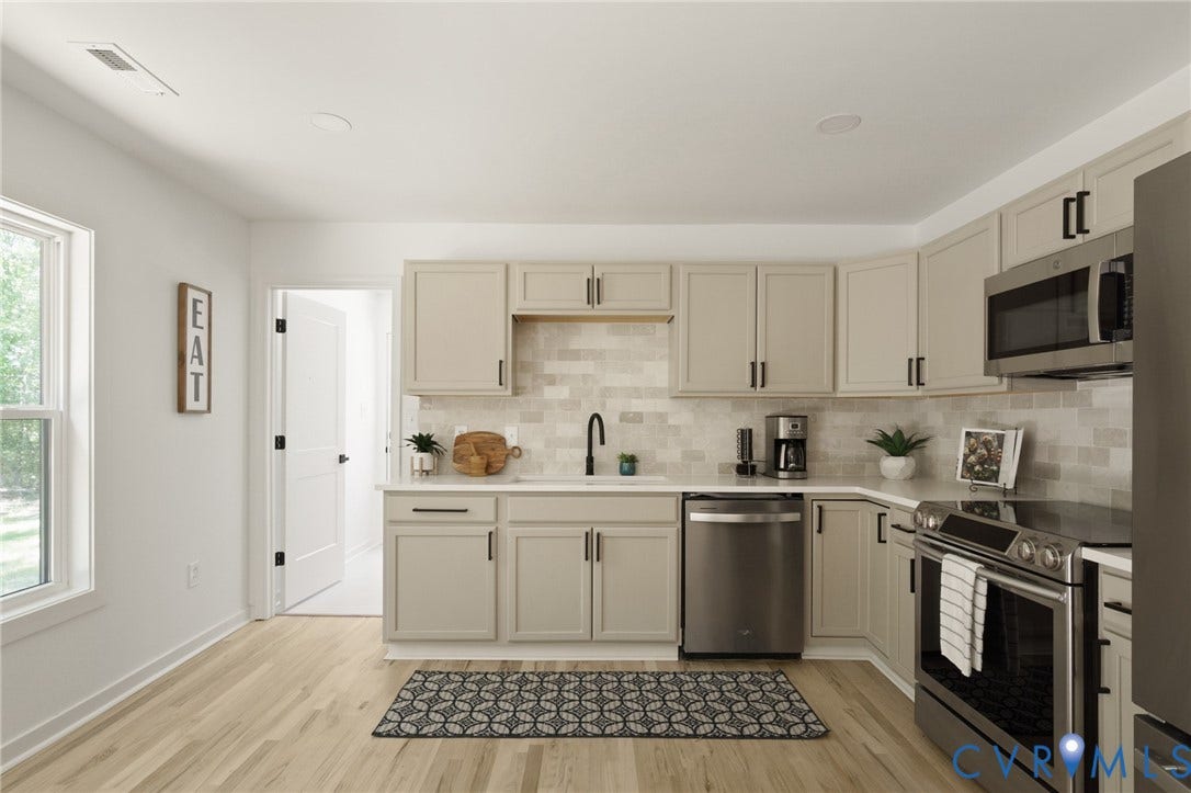 3056 Davis Mill Road, Goochland, VA 23063 Kitchen featuring light wood-finish flooring, white perimeter walls, and a recessed ceiling light