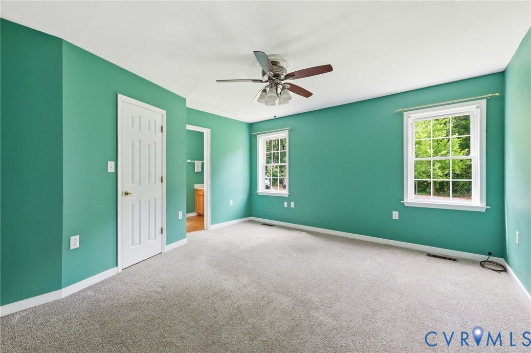 1375 Gills Road, Powhatan, VA 23139 Primary bedroom with full attached bath.